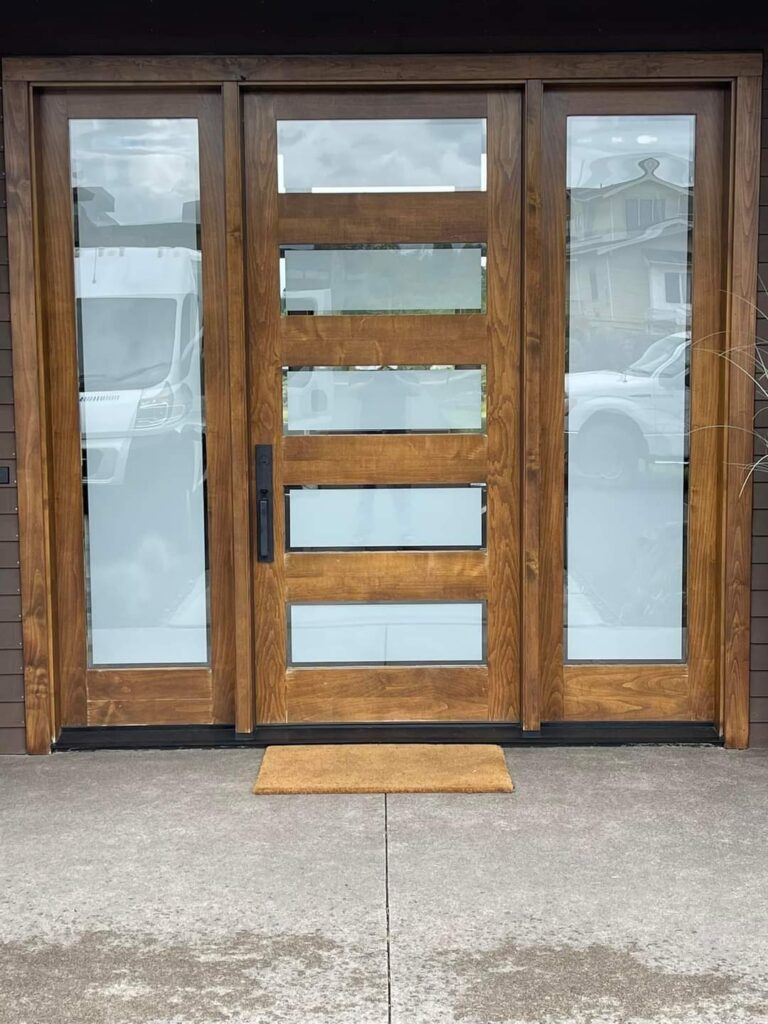 frost film installed on front door of Tampa Bay home