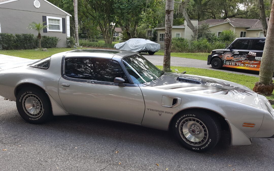 Grey classic car tinted