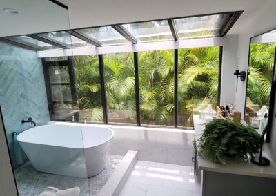 Bathroom windows tinted to reduce heat
