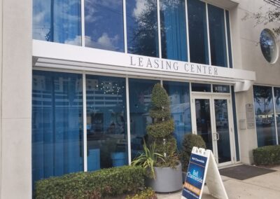 Downtown apartment building tinted