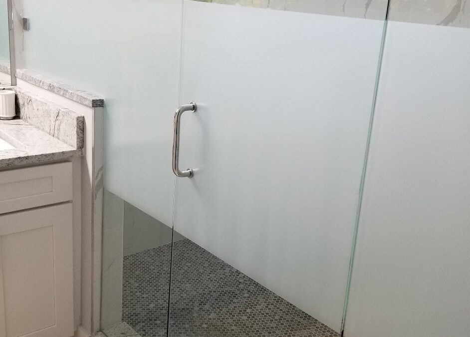 walk in shower frost film install